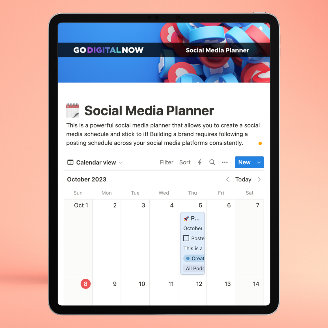 Social Media Planner and Content Calendar + Marketing Blueprint