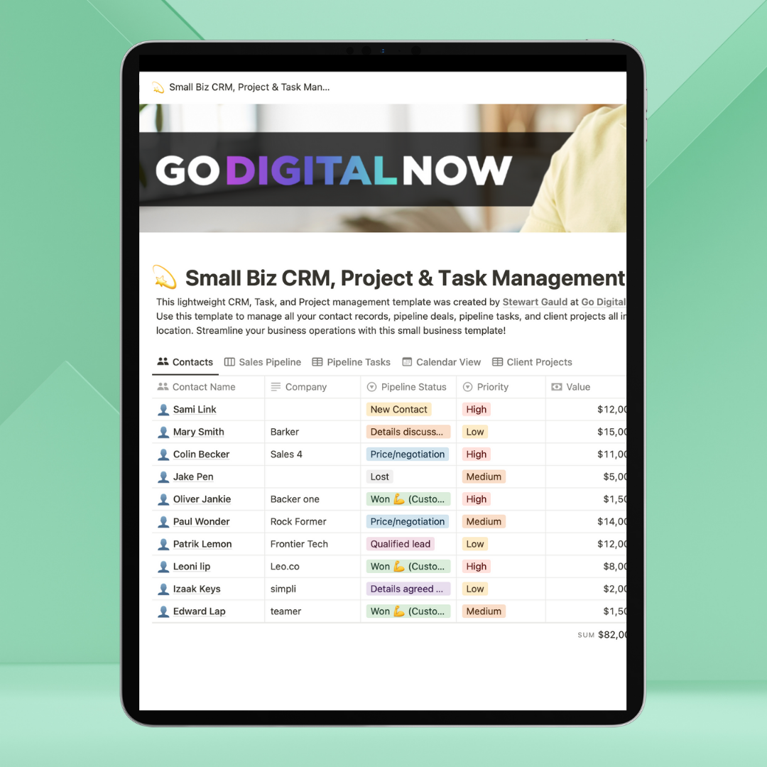 Lightweight CRM, Task & Project Management Toolkit